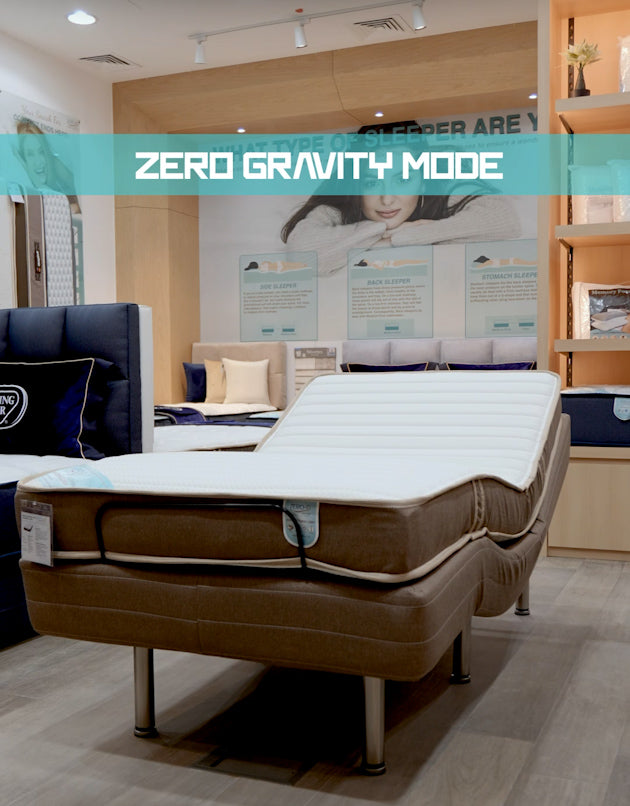 Zero Gravity mode feature on an adjustable bed.